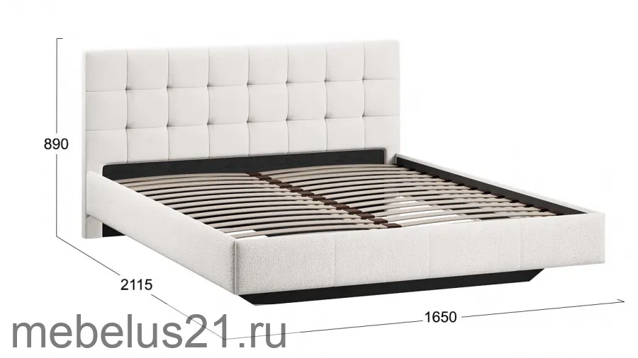 Кровать 160 Эмма Тип 1 (без подъемного механизма) Велюр светлый
