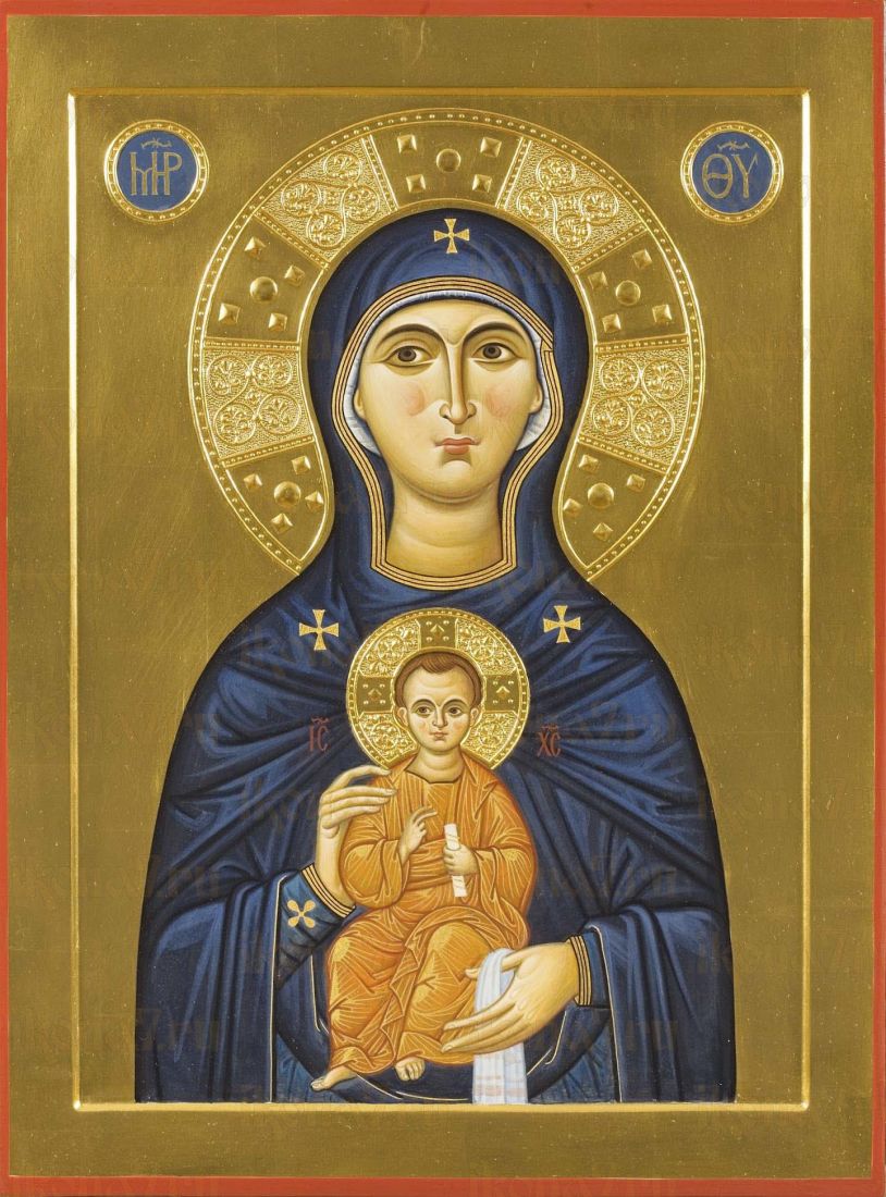 Никопея икона Божией Матери рукописная на липовой доске (24068)