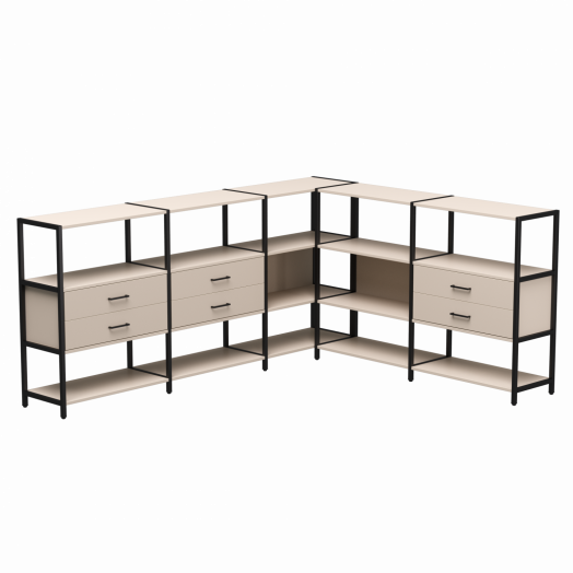 Набор стеллажных систем №15 EVO 2440x2020x1120 Кашемир/Черный