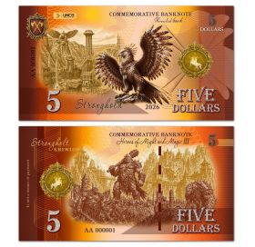 5 Dollars Heroes 3 Stronghold. Цитадель. Памятная банкнота. UNCB Oz Msh