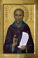 Иустин Философ рукописная Икона на липовой доске (22738)