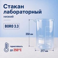 Стакан лабораторный низкий Labdevices Н-1-10000, 10000 мл, стекло Boro 3.3, градуированный