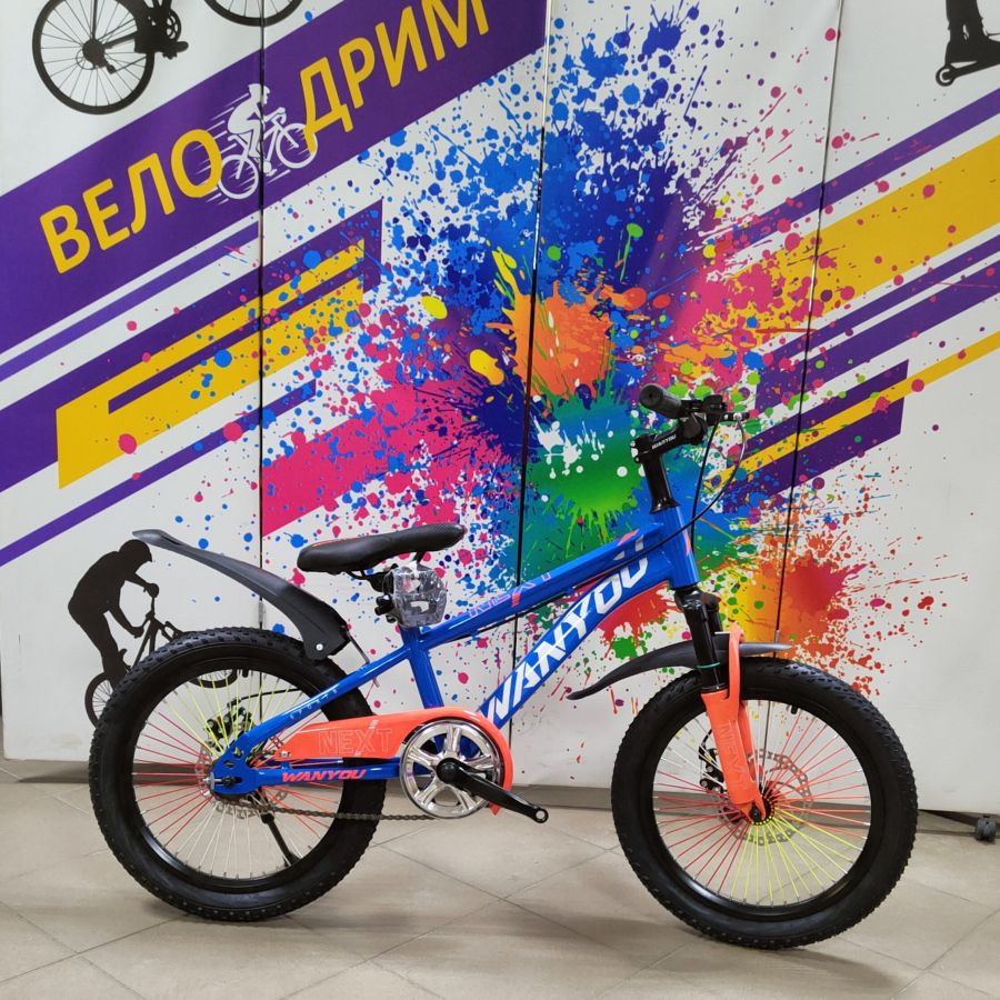 Велосипед 18" WanY спицы детский синий