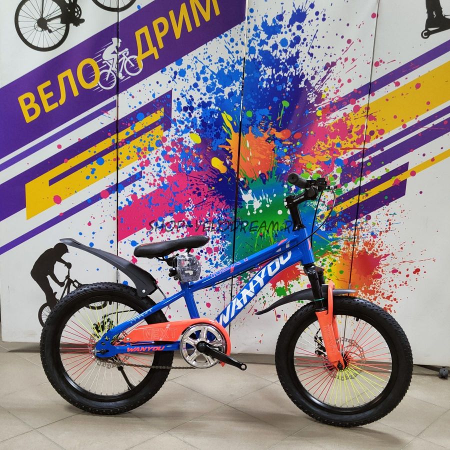 Велосипед 18" WanY спицы детский синий