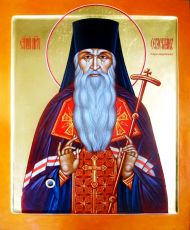 Севастьян Карагандинский рукописная Икона на липовой доске (22797)