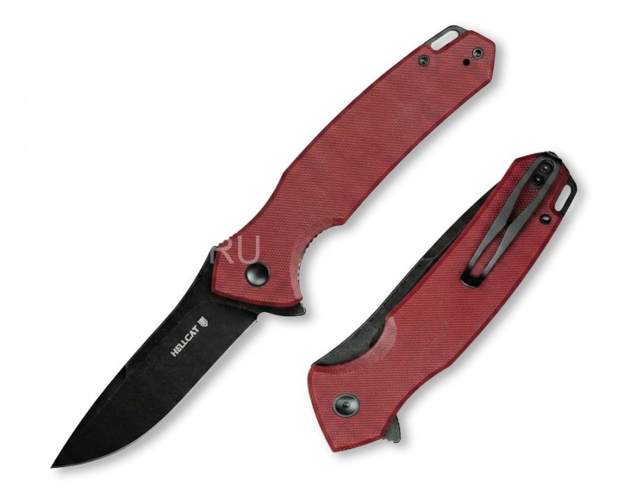 Нож складной Hellcat Mini Blackwash Burgundy