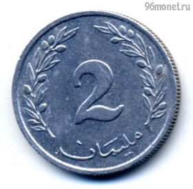 Тунис 2 миллима 1960