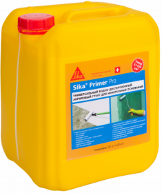 Грунт для Усиления Адгезии Sika Primer Pro 10л Белый для Обработки и Обеспыливания Минеральных Оснований / Зика