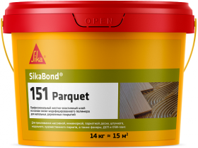 Клей Паркетный Sika SikaBond-151 Parquet 14кг Однокомпонентный, без Растворителей, Жестко-Эластичный / Зика