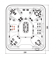 Спа бассейн Jacuzzi J509 239х280 см схема 2