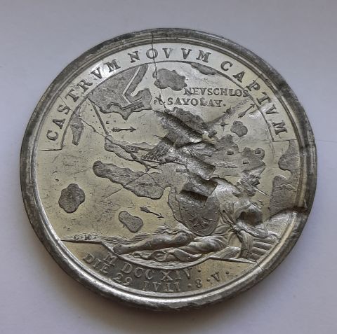 медаль 1714 Петр I UNC В память взятия крепости Нейшлот