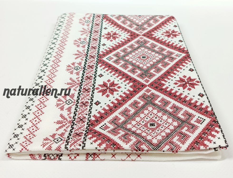 Рушник из 100 % хлопка (красный орнамент)