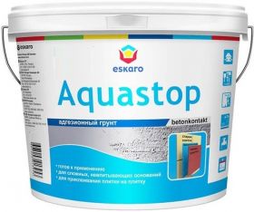 Грунт Адгезионный Eskaro Aquastop Contact Betonkontakt 14кг Белый для Внутренних и Наружный Работ / Эскаро