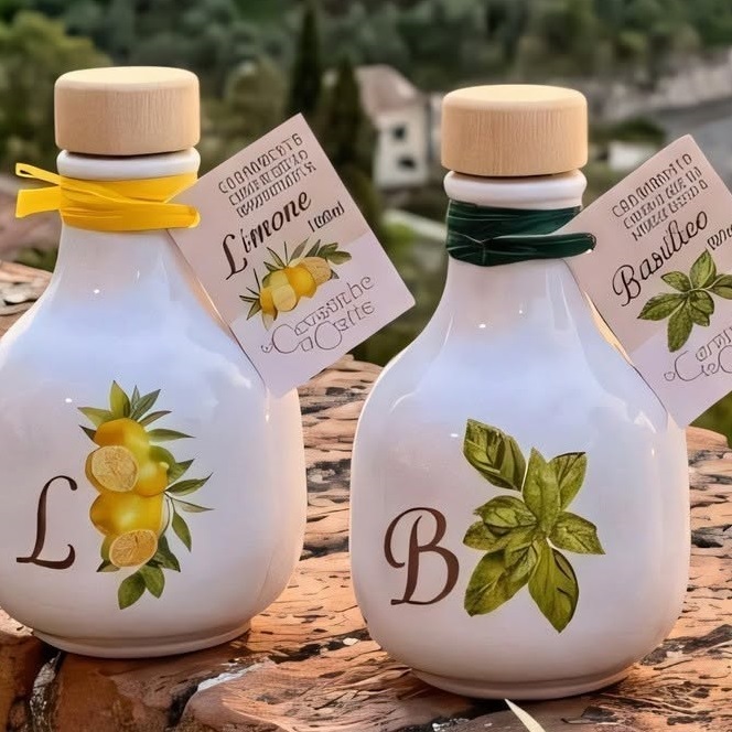 Масло оливковое с базиликом керамика 100 мл, Olio EVO al basilico Ceramica 100 ml