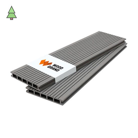 Террасная доска из МПК 140*22 мм WoodGrand цвет: Grigio