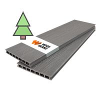 Террасная доска из МПК 200*24 мм с Тиснением WoodGrand цвет: Grigio