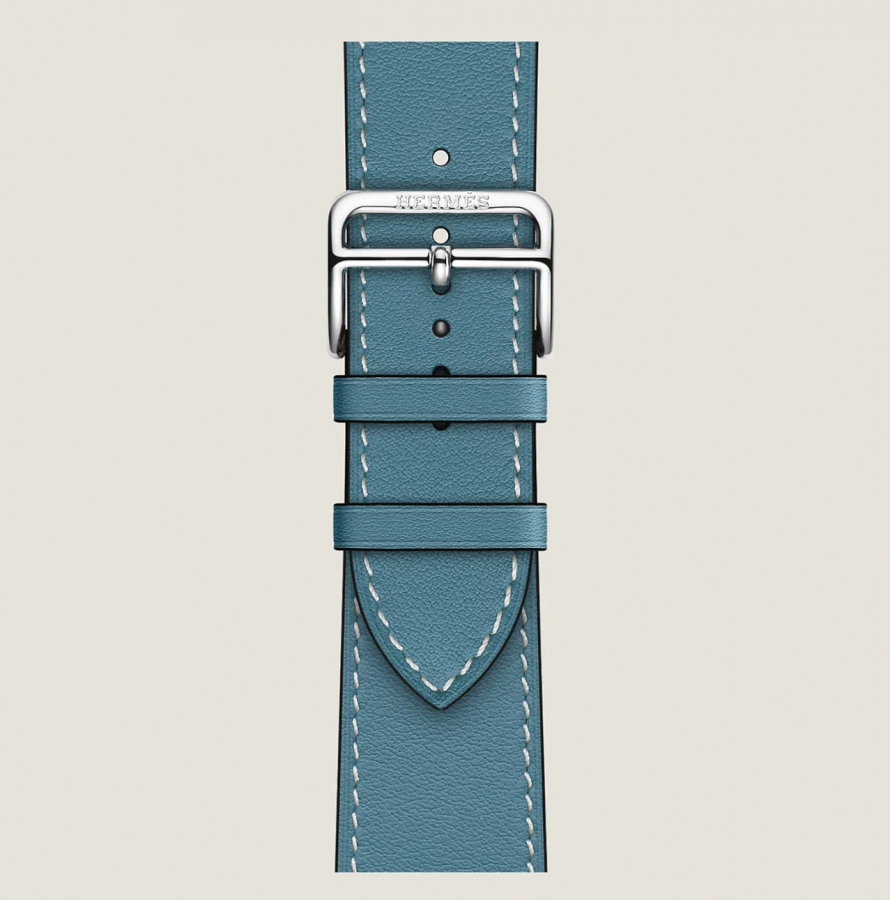 Ремешок Apple Watch Hermès 46mm Bleu Jean Swift Leather Single (для корпуса 44/45/46/49)