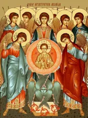 Собор архангела Михаила икона печатная (холст на дереве)
