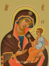 Грузинская икона Богородицы печатная (холст на дереве)