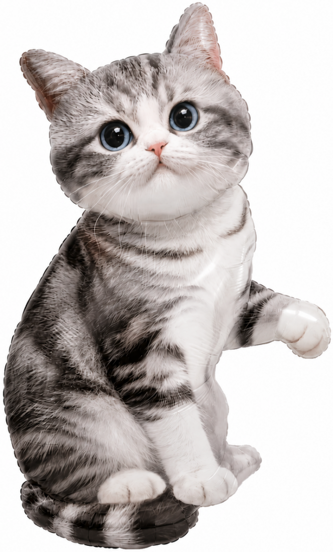 Котёнок шар фигурный фольгированный с гелием