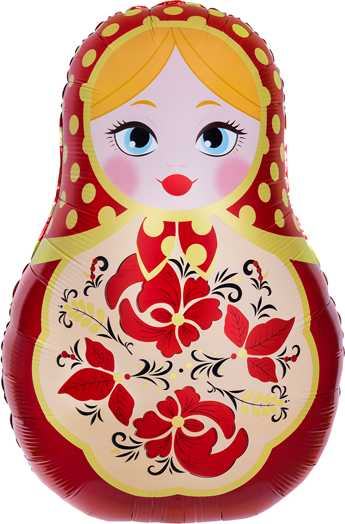 Матрёшка шар фигурный фольгированный с гелием