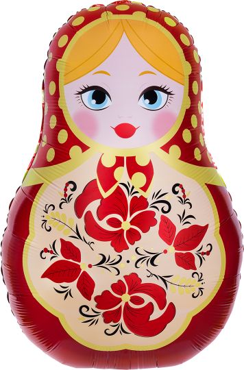 Матрёшка шар фигурный фольгированный с гелием