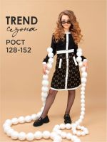 Платье для девочки вязанный трикотаж Соль&Перец SP50122 [черный]