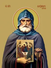 Александр Свирский икона печатная (холст на дереве)