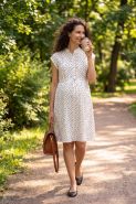 Платье для беременных и кормящих Белый/горох Артикул: мм535-101651