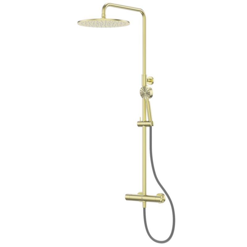 Душевая стойка ABBER Wasser Kreis 316 AF8160BG без излива, термостат, брашированное золото