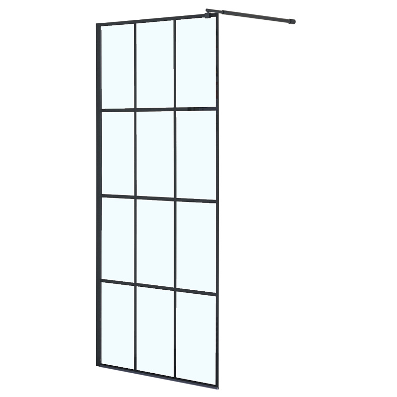 Душевая перегородка Loranto Walk-in 100x200 черный матовый CS-W02B-100