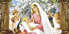Яблочный цвет икона печатная (холст на дереве)
