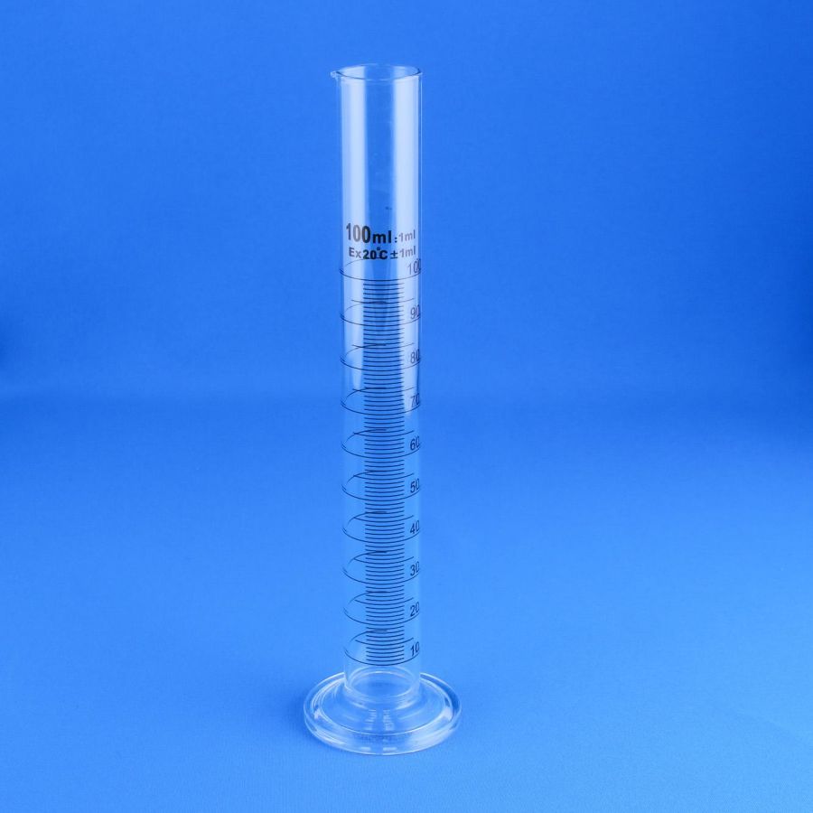 Цилиндр мерный Labdevices 1-100-2, 100 мл, стекло Boro 3.3, со стеклянным основанием, с носиком, градуированный