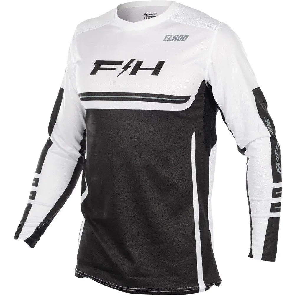 FastHouse Elrod React LS White/Black джерси для мотокросса