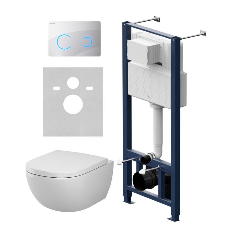 Инсталляция с подвесным унитазом Aquaspin и клавишей Touchless AM.PM Above IS450B01.9X1900