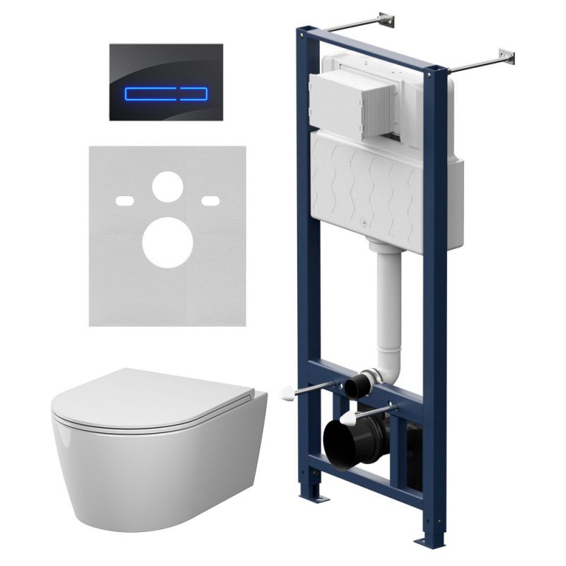 Инсталляция с подвесным унитазом Aquaspin и клавишей Touchless AM.PM Func IS450A38.8F1900