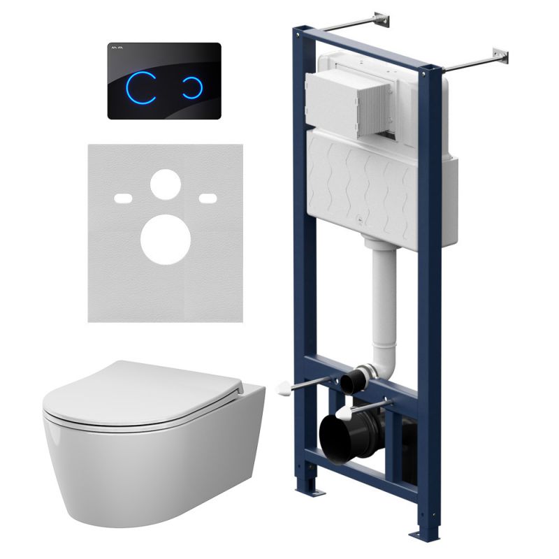 Инсталляция с подвесным унитазом Aquaspin и клавишей Touchless AM.PM Func IS450B38.8F1901