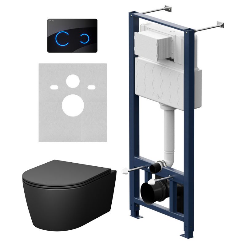 Инсталляция с подвесным унитазом Aquaspin и клавишей Touchless AM.PM Func IS450B38.8F1900MB