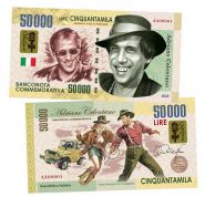 50 000 lire (лиры) — Адриано Челентано. Италия. (Adriano Celentano. Italy). Памятная банкнота. UNC Msh Oz ЯМ WB