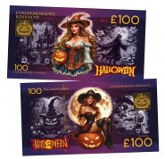 100 фунтов Шотландия — Helloween. Хэллоуинская ночь. Памятная банкнота. UNC Oz WB