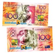 100 долларов — Австралия. Андре Агасси. Australian Open. Памятная банкнота. UNC Oz Msh WB