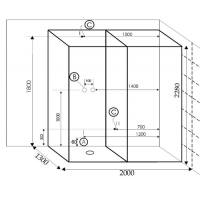 Душевая кабина Frank F920 R 200х130 с финской сауной схема 2