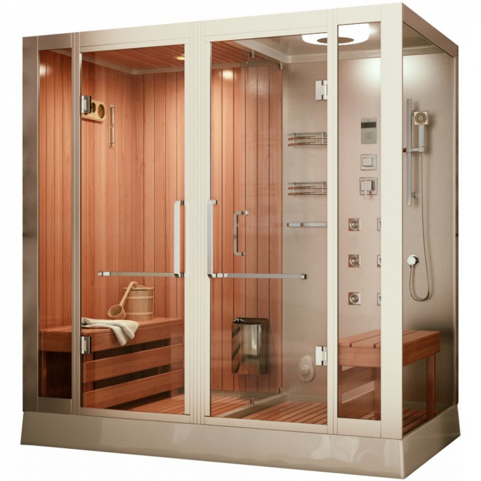 Изображение Душевая кабина Frank F921L 220х130 с финской сауной