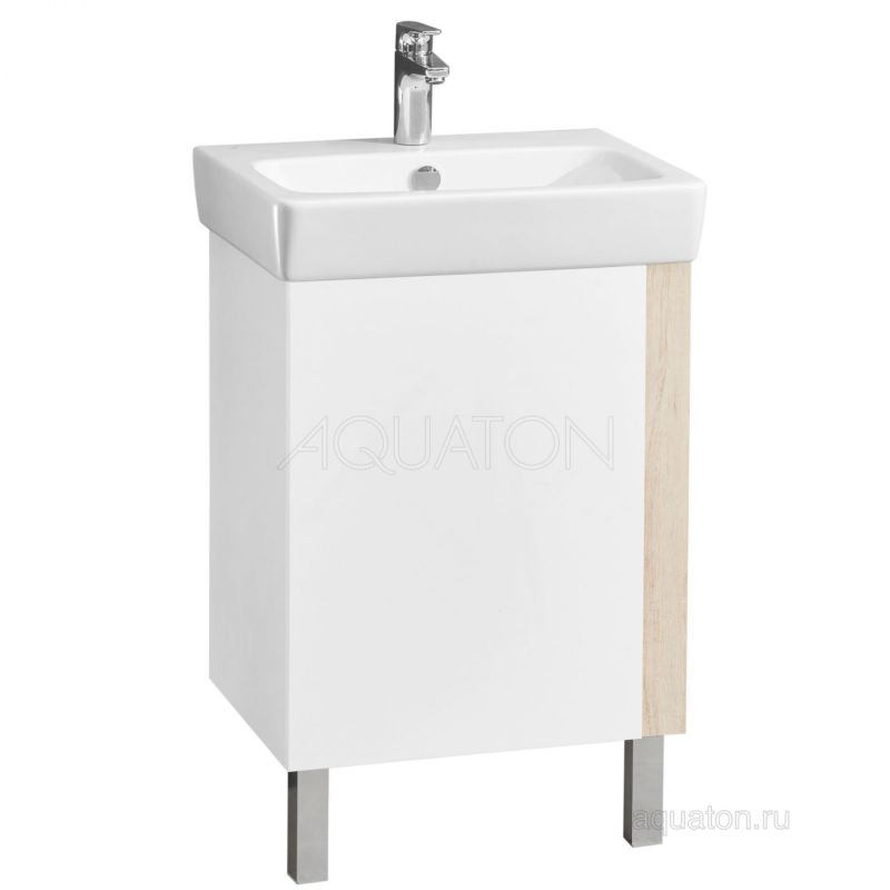 Тумба с раковиной Aquaton Кантри 55 белый, дуб верона 1A257601AHB20