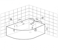 Акриловая ванна Frank F152R 170х120 с гидромассажем схема 2