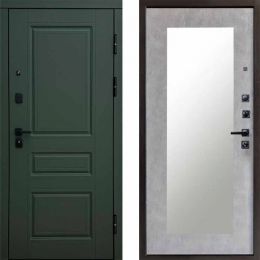 Входная дверь Termo-door  Орегон грин Зеркало Триумф бетон светлый
