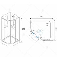 Душевая кабина RGW Andaman AN-208 100х100 381320800-12 с низким поддоном схема 12
