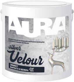 Декоративная Штукатурка Aura Velour Silver 1кг с Эффектом Бархата и Велюра с Перламутровыми Частицами / Аура.