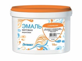 Оптимист E310 Эмаль Матовая Супербелая для Наружных и Внутренних Работ 0.9кг.