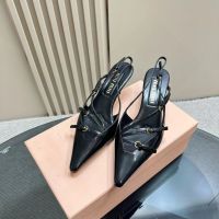 Босоножки MIU MIU PREMIUM на каблуке черные